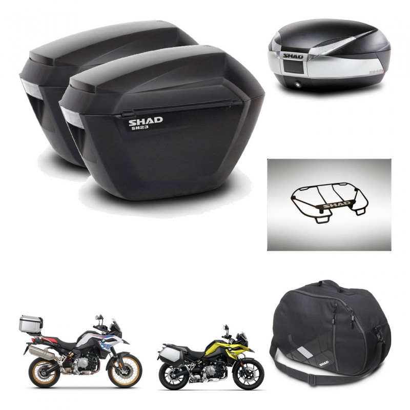 SHAD SH48 trunk + mounting bracket sh23 suitcases accessories TITANIUM PREMIUM KIT-464120