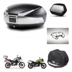 SHAD SH35 PREMIUM suitcases + mounting bracket SH48 trunk accessories TITANIUM KIT-464121