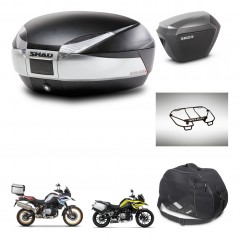 SHAD SH23 alu suitcases + mounting bracket SH48 trunk accessories TITANIUM PREMIUM KIT-464123