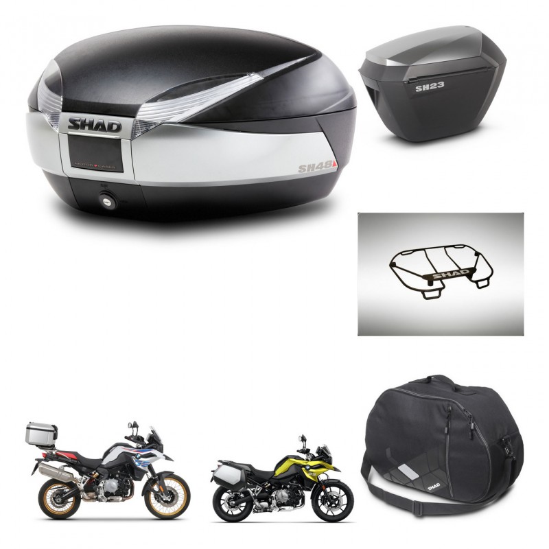 SHAD Maletas sh23 alu + soporte montaje baul SH48 accesorios TITANIUM PREMIUM KIT-464123