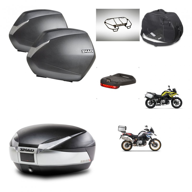 SHAD SH48 trunk + mounting bracket SH36 suitcases accessories TITANIUM PREMIUM KIT-464124