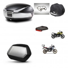 SHAD Maletas SH35 PREMIUM + soporte montaje baul SH48 accesorios TITANIUM KIT-464127
