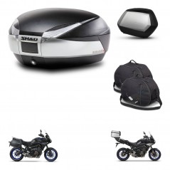 SHAD SH35 PREMIUM suitcases + mounting bracket SH48 trunk accessories TITANIUM KIT-464134