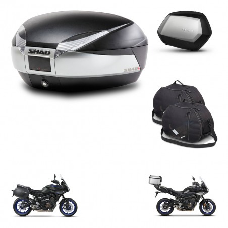 SHAD Maletas SH35 PREMIUM + soporte montaje baul SH48 accesorios TITANIUM KIT-464134