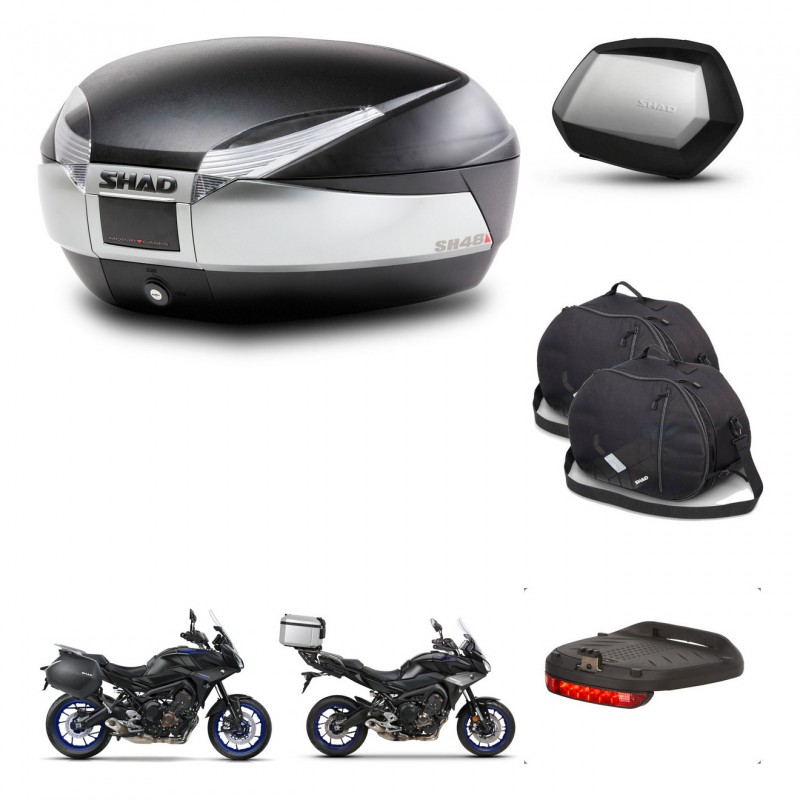 SHAD Maletas SH35 PREMIUM + soporte montaje baul SH48 accesorios TITANIUM KIT-464140