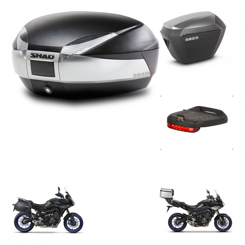 SHAD Maletas sh23 alu + soporte montaje baul SH48 accesorios TITANIUM PREMIUM KIT-464141