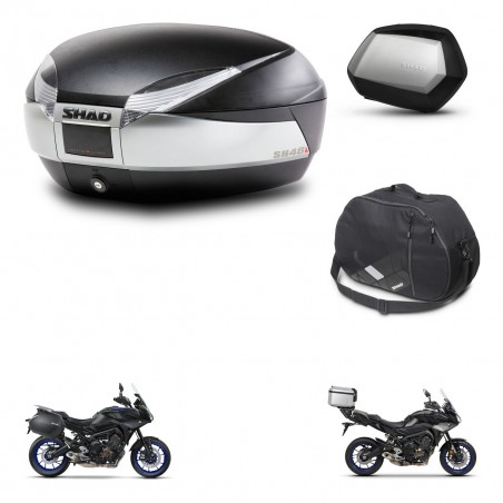 SHAD SH35 PREMIUM suitcases + mounting bracket SH48 trunk accessories TITANIUM KIT-464145