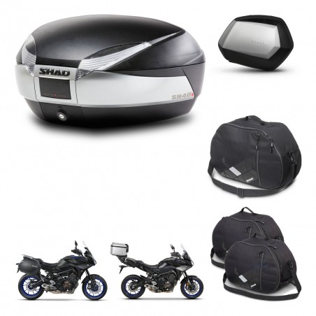 SHAD Maletas SH35 PREMIUM + soporte montaje baul SH48 accesorios TITANIUM KIT-464146