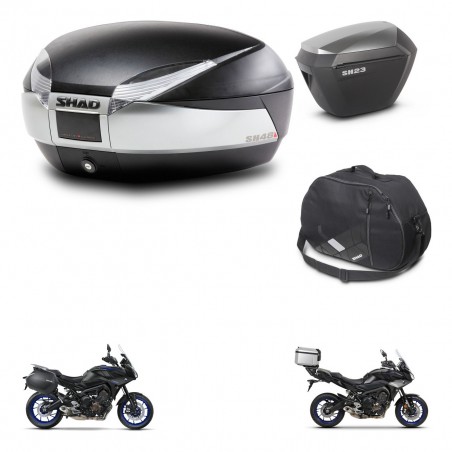 SHAD Maletas sh23 alu + soporte montaje baul SH48 accesorios TITANIUM PREMIUM KIT-464147