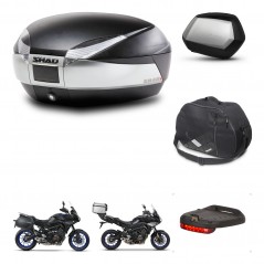 SHAD Maletas SH35 PREMIUM + soporte montaje baul SH48 accesorios TITANIUM KIT-464151