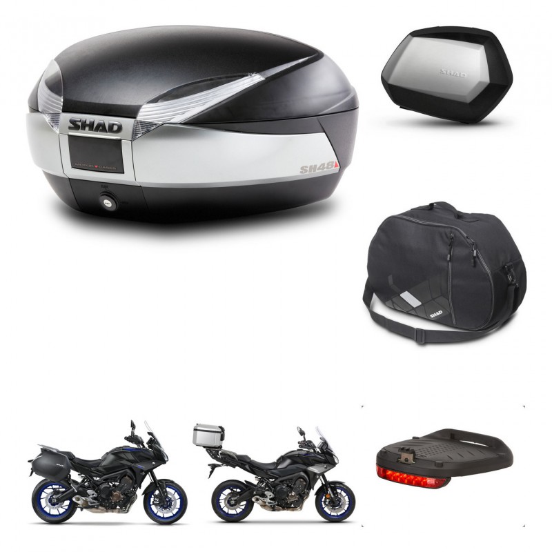 SHAD Maletas SH35 PREMIUM + soporte montaje baul SH48 accesorios TITANIUM KIT-464151