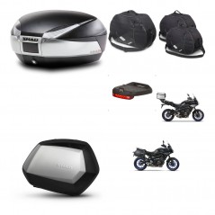 SHAD Maletas SH35 PREMIUM + soporte montaje baul SH48 accesorios TITANIUM KIT-464152