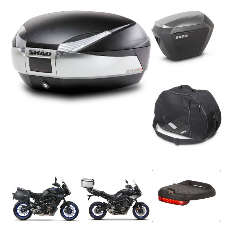 SHAD Maletas sh23 alu + soporte montaje baul SH48 accesorios TITANIUM PREMIUM KIT-464153