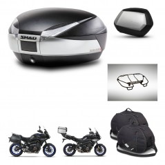 SHAD SH35 PREMIUM suitcases + mounting bracket SH48 trunk accessories TITANIUM KIT-464158