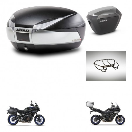 SHAD Maletas sh23 alu + soporte montaje baul SH48 accesorios TITANIUM PREMIUM KIT-464159