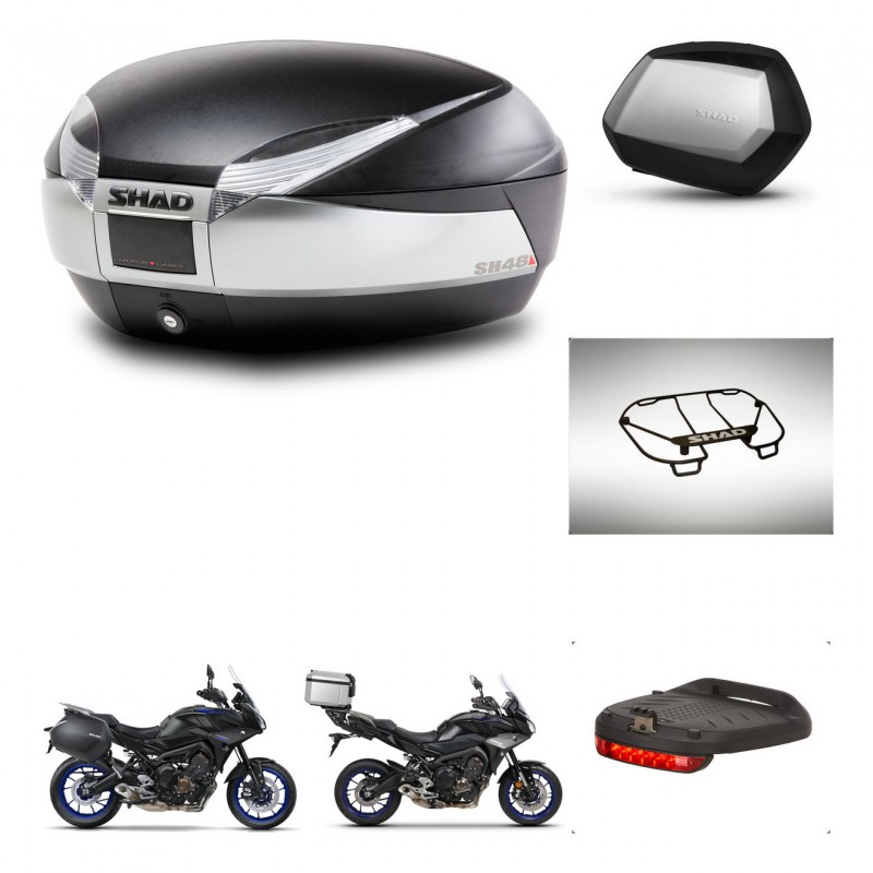 SHAD Maletas SH35 PREMIUM + soporte montaje baul SH48 accesorios TITANIUM KIT-464163
