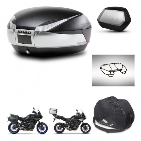 SHAD Maletas SH35 PREMIUM + soporte montaje baul SH48 accesorios TITANIUM KIT-464169