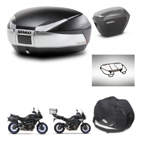 SHAD Maletas sh23 alu + soporte montaje baul SH48 accesorios TITANIUM PREMIUM KIT-464171