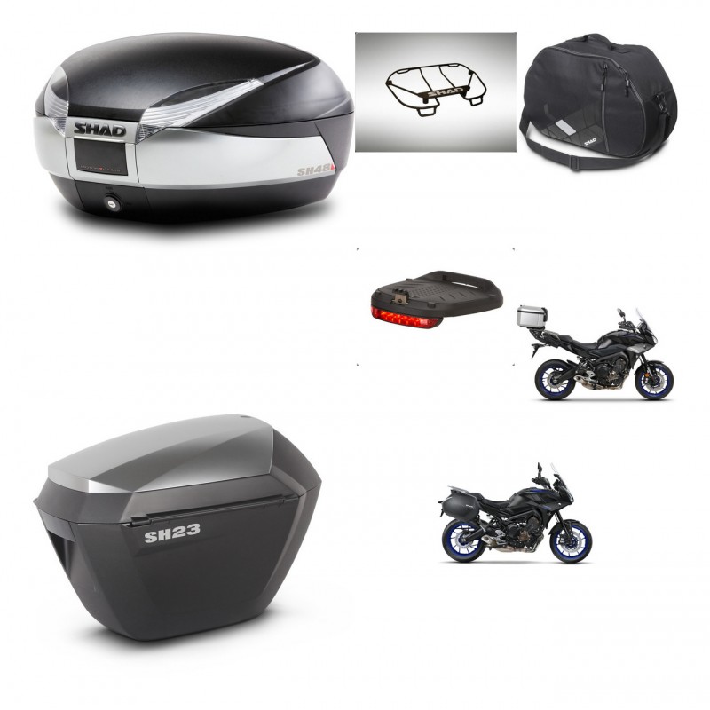 SHAD Maletas sh23 alu + soporte montaje baul SH48 accesorios TITANIUM PREMIUM KIT-464177