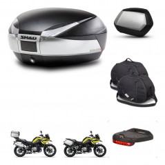 SHAD SH35 PREMIUM suitcases + mounting bracket SH48 trunk accessories TITANIUM KIT-464188