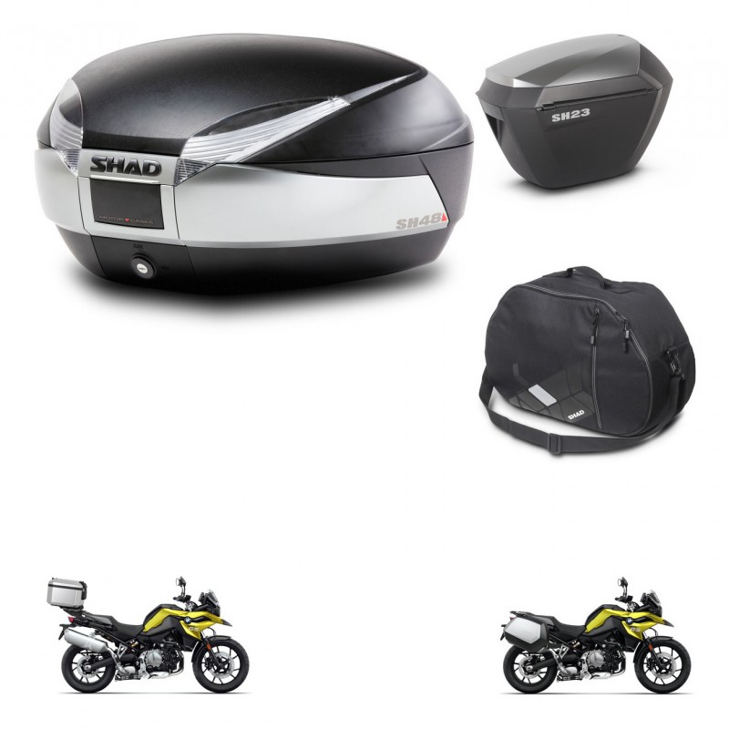 SHAD Maletas sh23 alu + soporte montaje baul SH48 accesorios TITANIUM PREMIUM KIT-464195