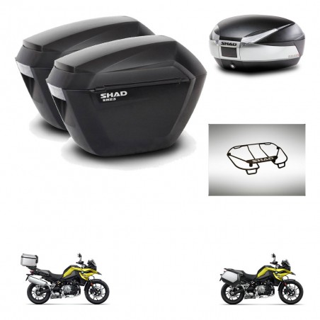 SHAD Baul SH48 + soporte montaje maletas sh23 accesorios TITANIUM PREMIUM KIT-464204