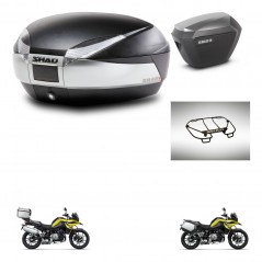 SHAD Maletas sh23 alu + soporte montaje baul SH48 accesorios TITANIUM PREMIUM KIT-464207