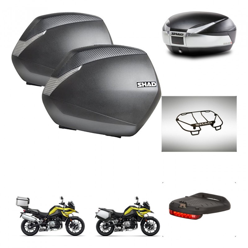 SHAD SH48 trunk + mounting bracket SH36 suitcases accessories TITANIUM PREMIUM KIT-464208