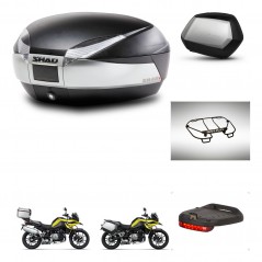 SHAD SH35 PREMIUM suitcases + mounting bracket SH48 trunk accessories TITANIUM KIT-464211
