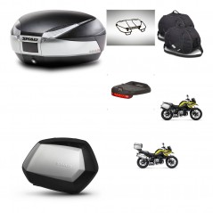 SHAD Maletas SH35 PREMIUM + soporte montaje baul SH48 accesorios TITANIUM KIT-464212