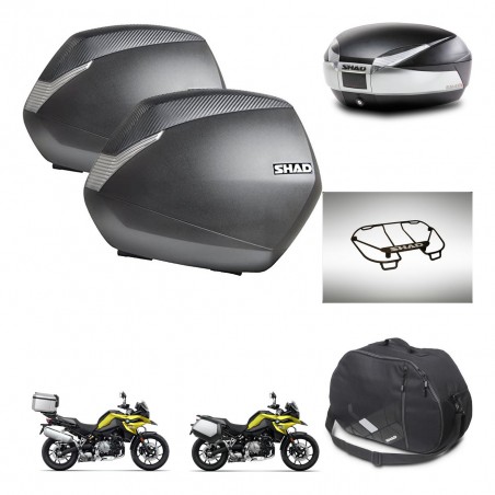 SHAD SH48 trunk + mounting bracket SH36 suitcases accessories TITANIUM PREMIUM KIT-464214