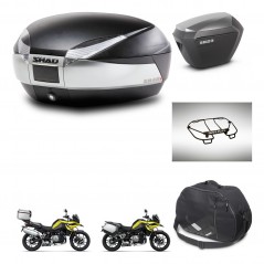 SHAD SH23 alu suitcases + mounting bracket SH48 trunk accessories TITANIUM PREMIUM KIT-464219