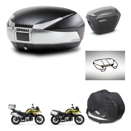 SHAD Maletas sh23 alu + soporte montaje baul SH48 accesorios TITANIUM PREMIUM KIT-464219