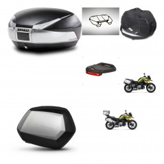 SHAD SH35 PREMIUM suitcases + mounting bracket SH48 trunk accessories TITANIUM KIT-464223