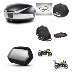 SHAD SH35 PREMIUM suitcases + mounting bracket SH48 trunk accessories TITANIUM KIT-464224
