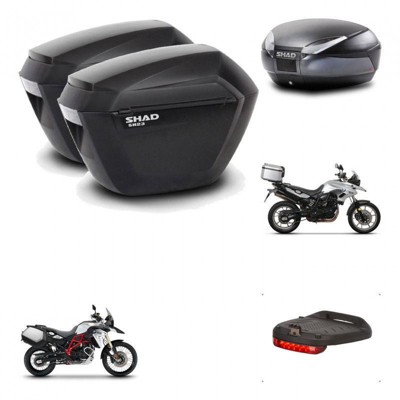 SHAD Baul SH48 + soporte montaje maletas sh23 accesorios DARK GREY PREMIUM KIT-464234