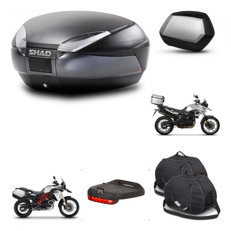 SHAD SH35 PREMIUM suitcases + mounting bracket SH48 trunk accessories DARK GREY KIT-464236