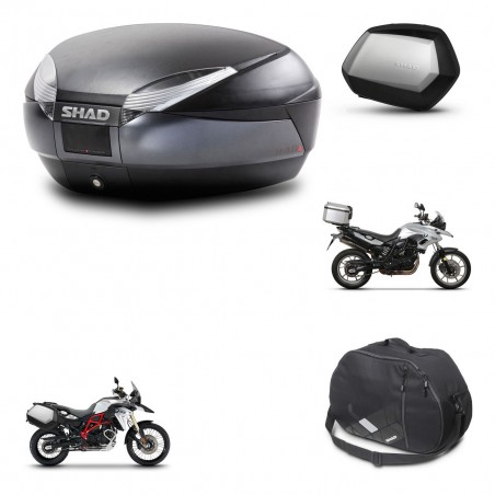 SHAD Maletas SH35 PREMIUM + soporte montaje baul SH48 accesorios DARK GREY KIT-464241