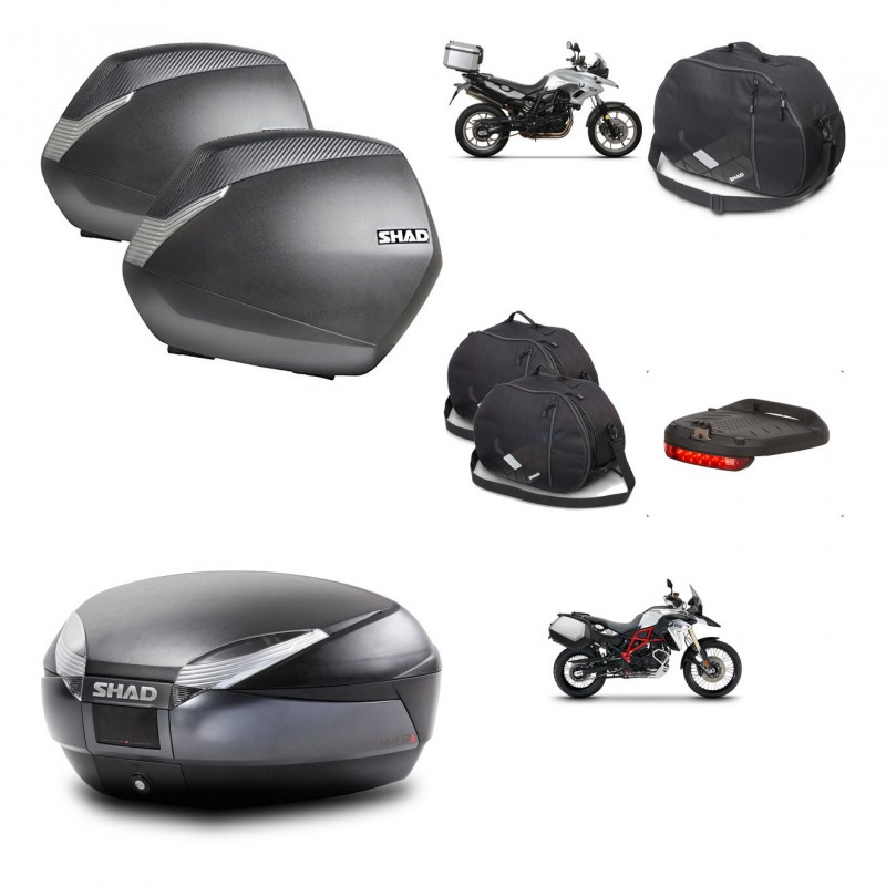 SHAD Baul SH48 + soporte montaje maletas SH36 accesorios DARK GREY PREMIUM KIT-464245