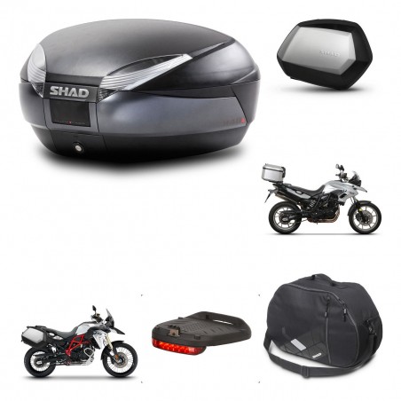 SHAD Maletas SH35 PREMIUM + soporte montaje baul SH48 accesorios DARK GREY KIT-464247