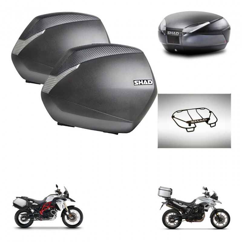 SHAD Baul SH48 + soporte montaje maletas SH36 accesorios DARK GREY PREMIUM KIT-464250