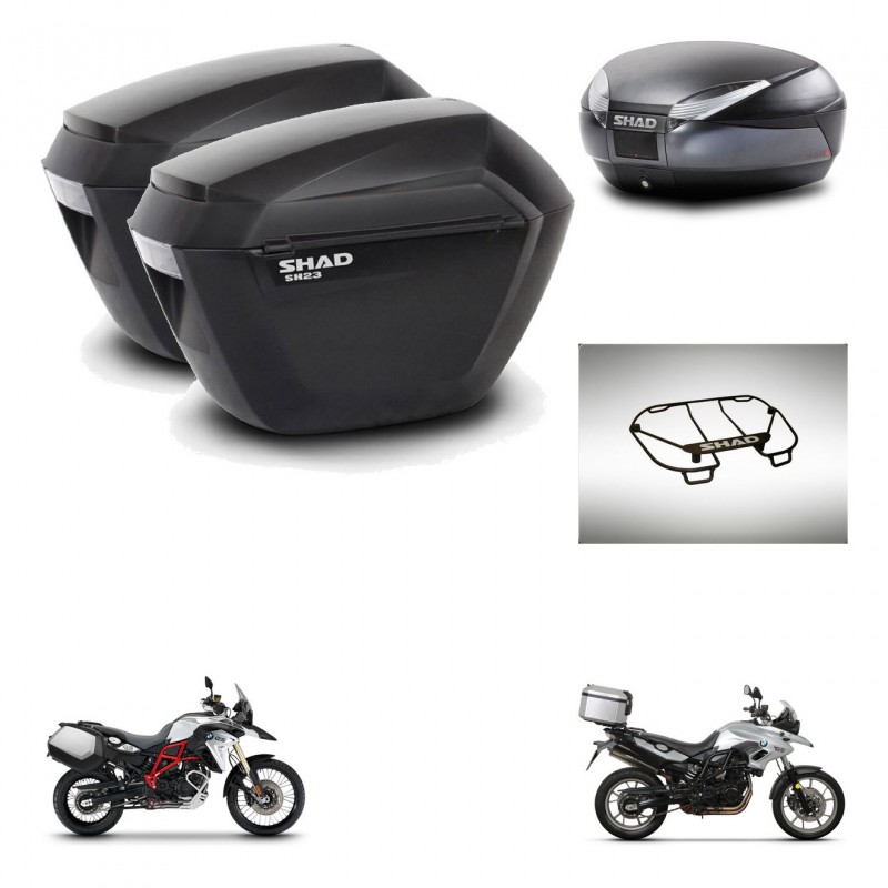SHAD Baul SH48 + soporte montaje maletas sh23 accesorios DARK GREY PREMIUM KIT-464252