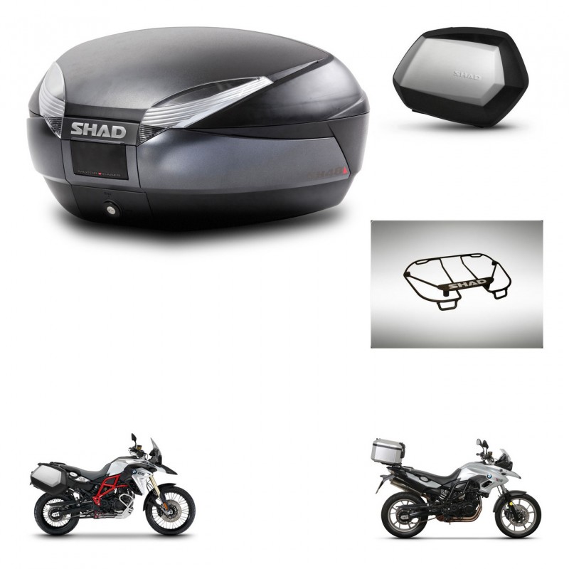 SHAD SH35 PREMIUM suitcases + mounting bracket SH48 trunk accessories DARK GREY KIT-464253