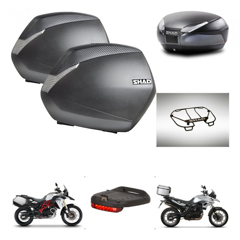 SHAD Baul SH48 + soporte montaje maletas SH36 accesorios DARK GREY PREMIUM KIT-464256
