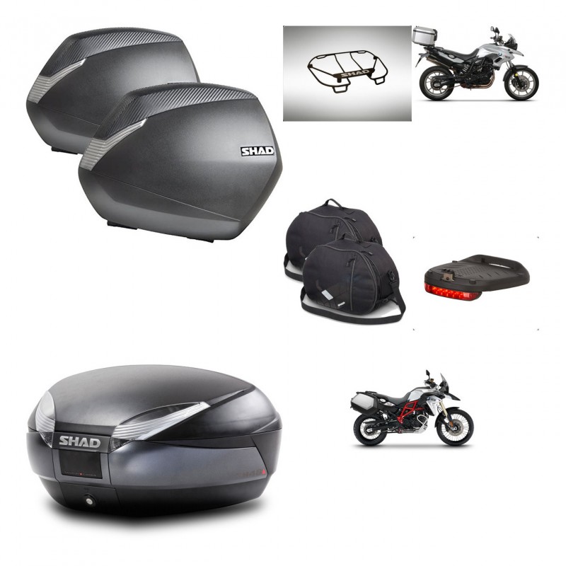 SHAD Baul SH48 + soporte montaje maletas SH36 accesorios DARK GREY PREMIUM KIT-464257
