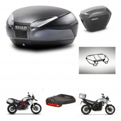 SHAD Maletas sh23 alu + soporte montaje baul SH48 accesorios DARK GREY PREMIUM KIT-464261