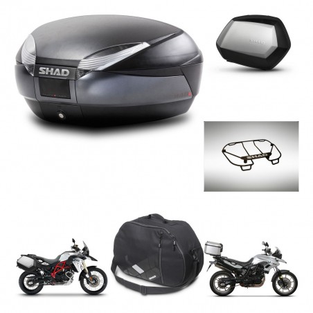 SHAD SH35 PREMIUM suitcases + mounting bracket SH48 trunk accessories DARK GREY KIT-464265