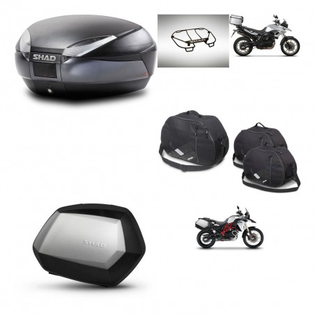 SHAD Maletas SH35 PREMIUM + soporte montaje baul SH48 accesorios DARK GREY KIT-464266