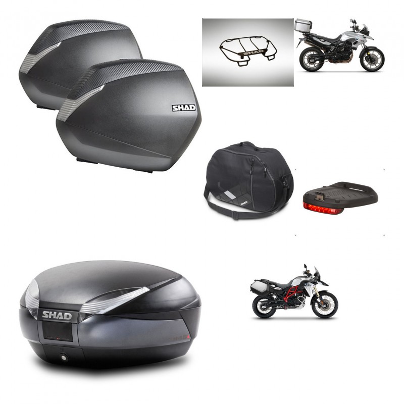 SHAD Baul SH48 + soporte montaje maletas SH36 accesorios DARK GREY PREMIUM KIT-464268