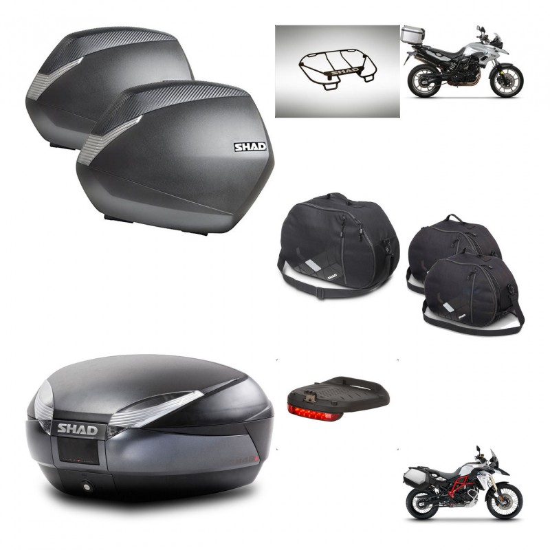 SHAD SH48 trunk + mounting bracket SH36 suitcases accessories DARK GREY PREMIUM KIT-464269